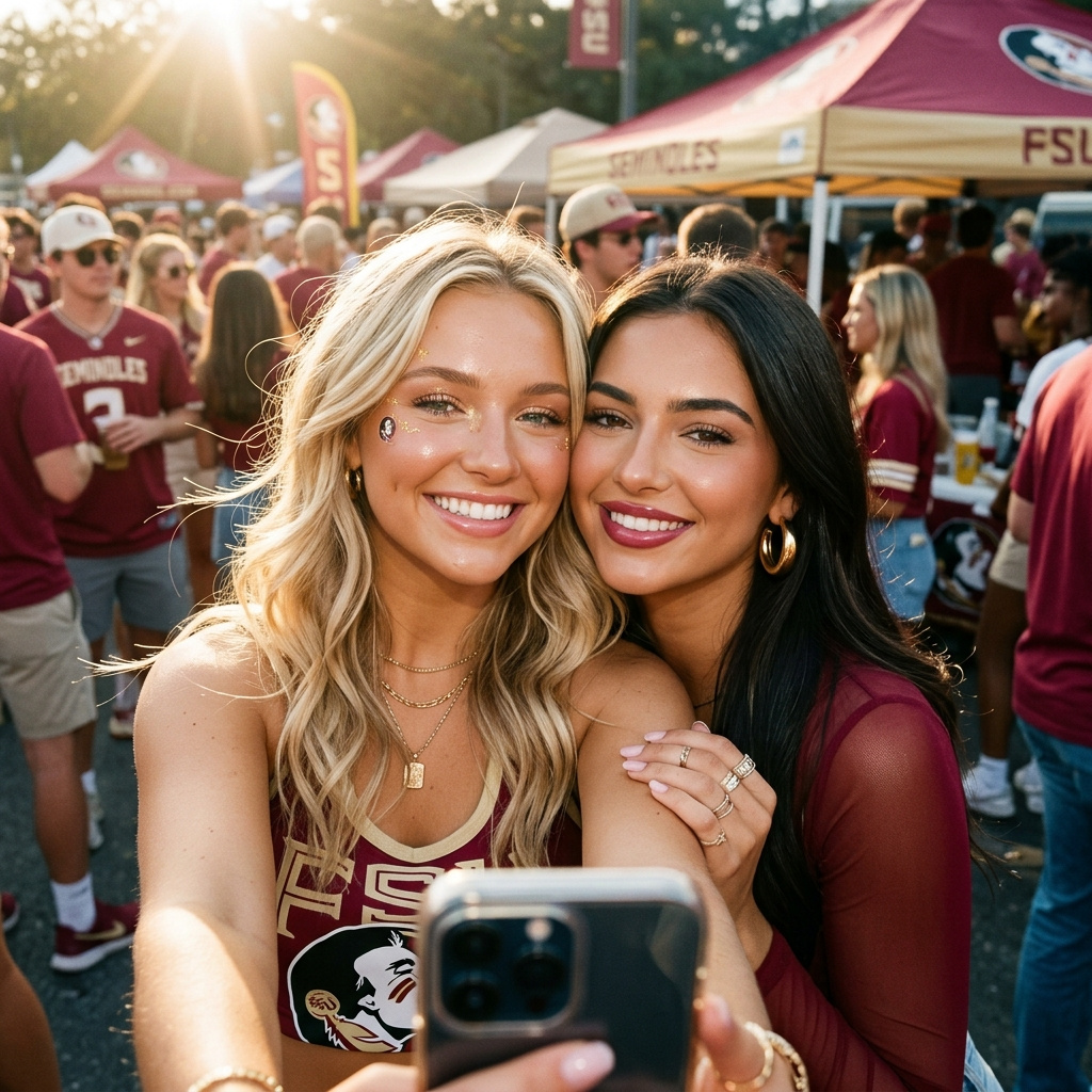 Friends taking a selfie at a Florida State event